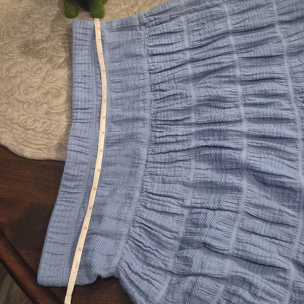 Max Studio Lavender Tiered Cotton Blend A-Line Skirt - Picture 6 of 6